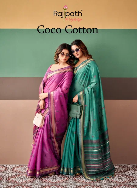 Coco Cotton By Rajpath Premium Cotton Weaving Saree